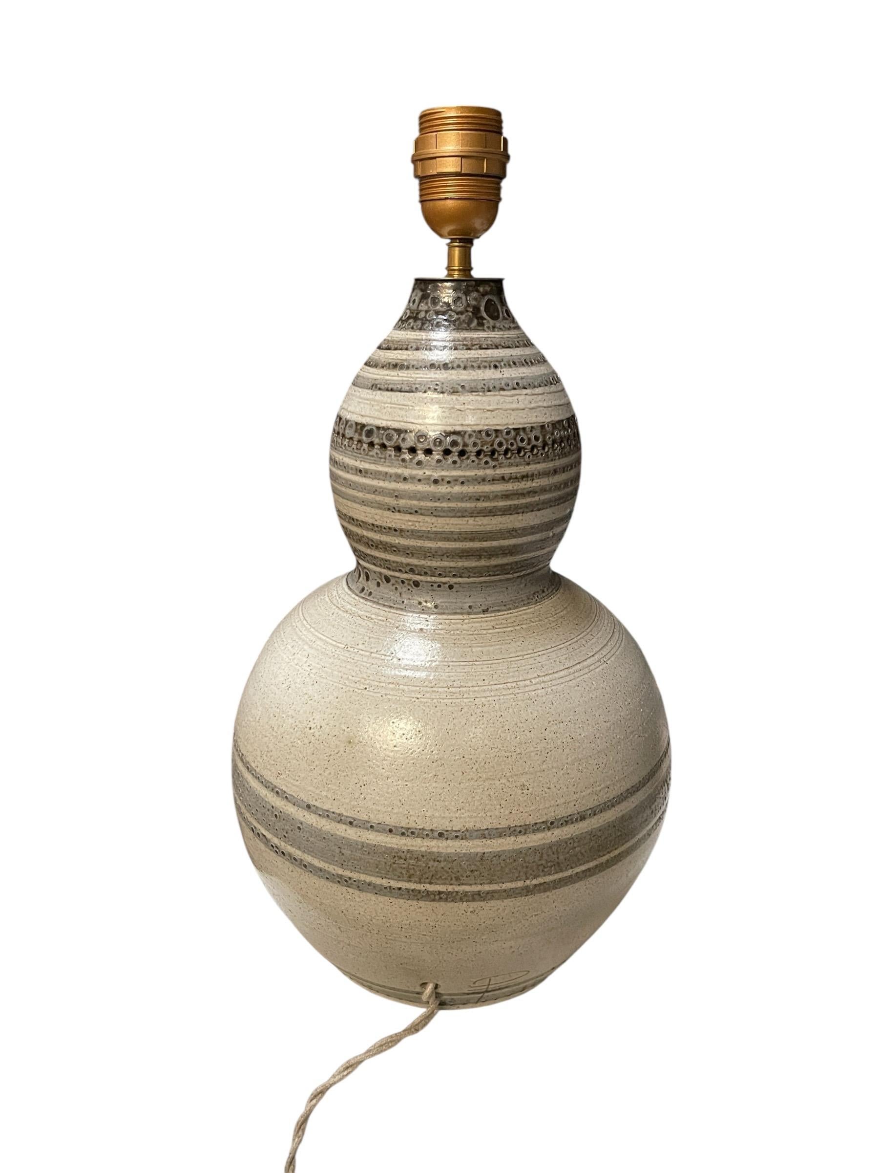 Ceramic 1970's Studio pottery ceramic lamp by Vallauris For Sale