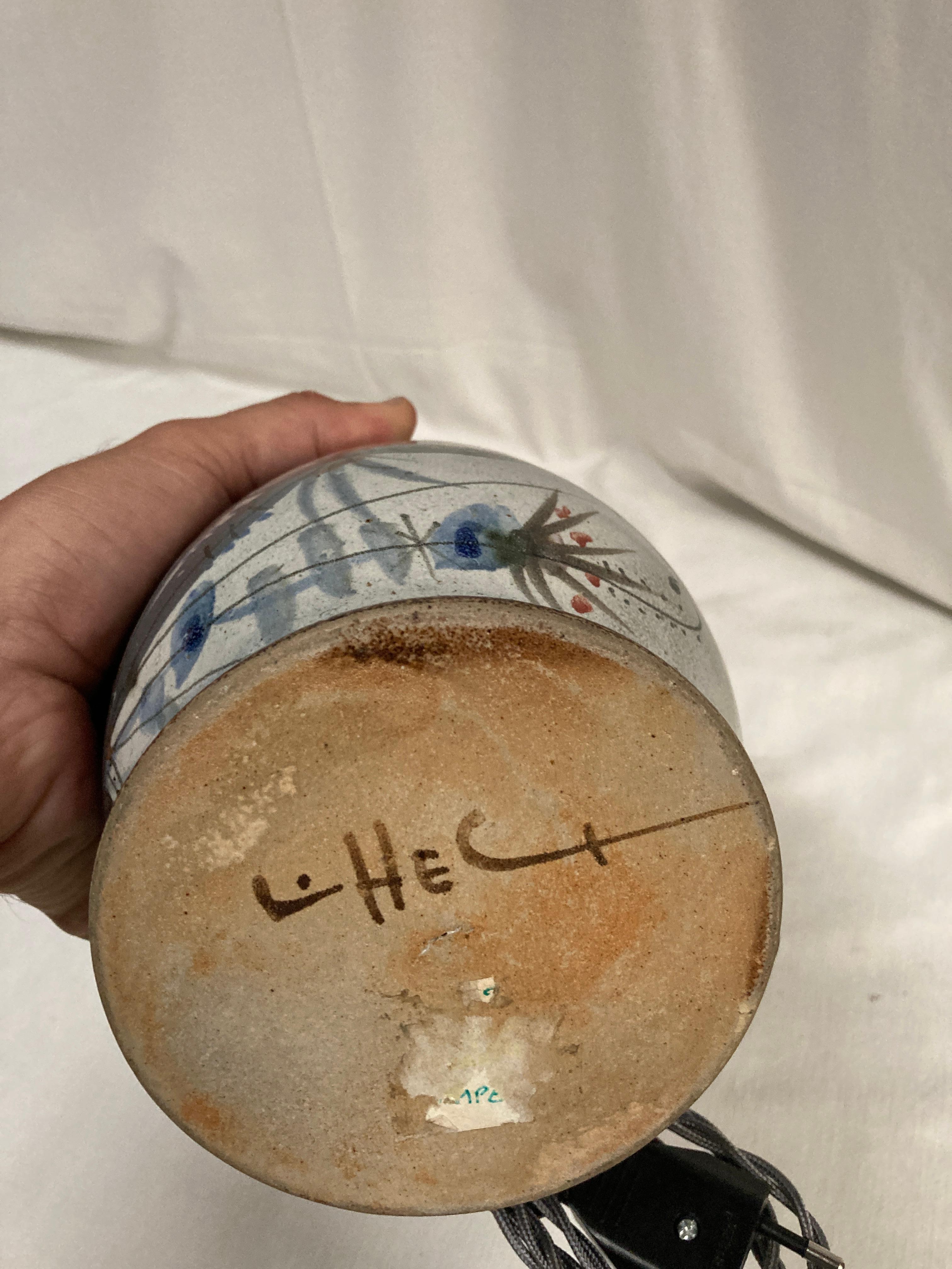 Lámpara de cerámica Studio Pottery de 1970 de Vallauris en venta 1