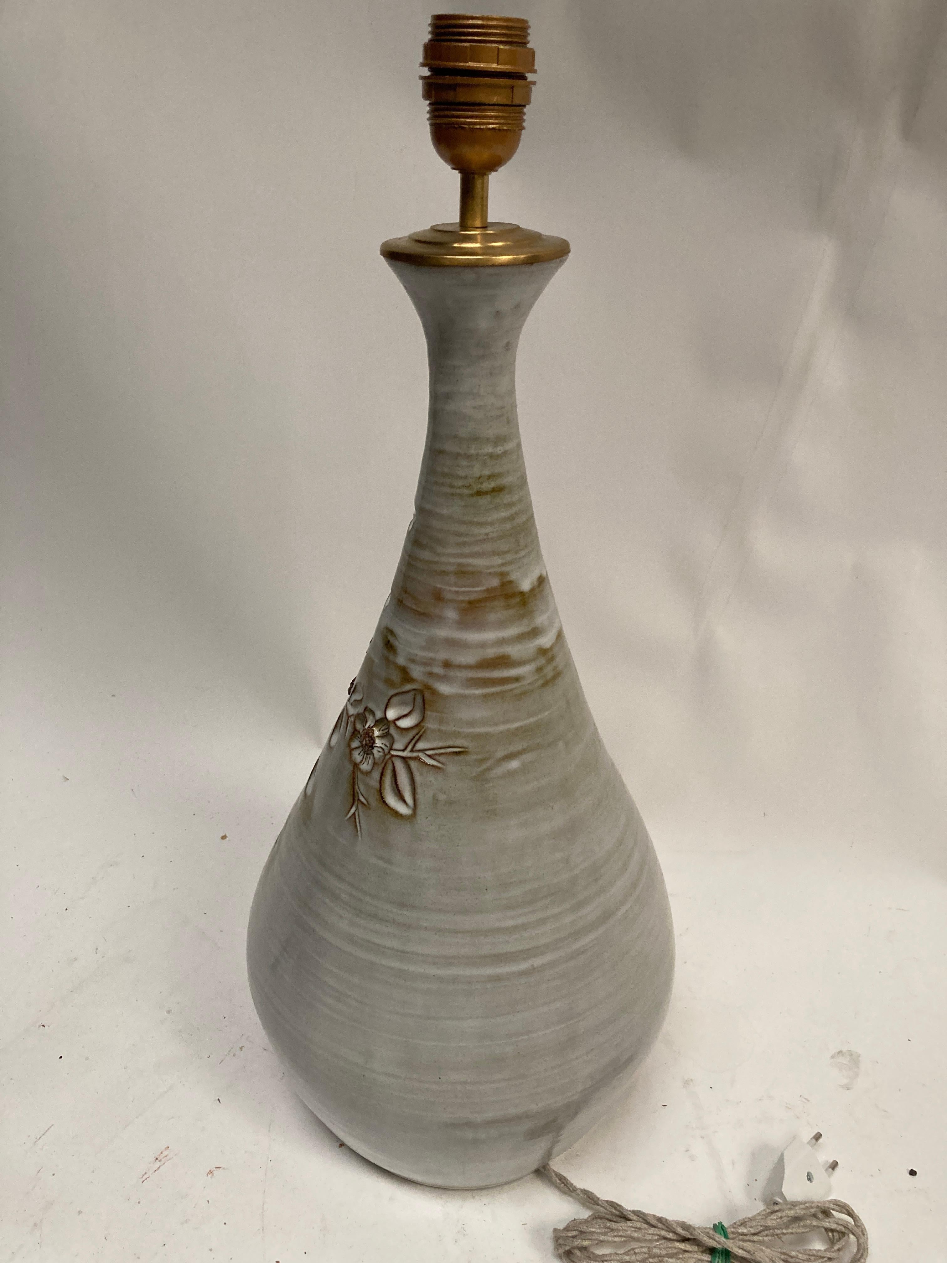 1970's Studio pottery ceramic lamp by Vallauris For Sale 2