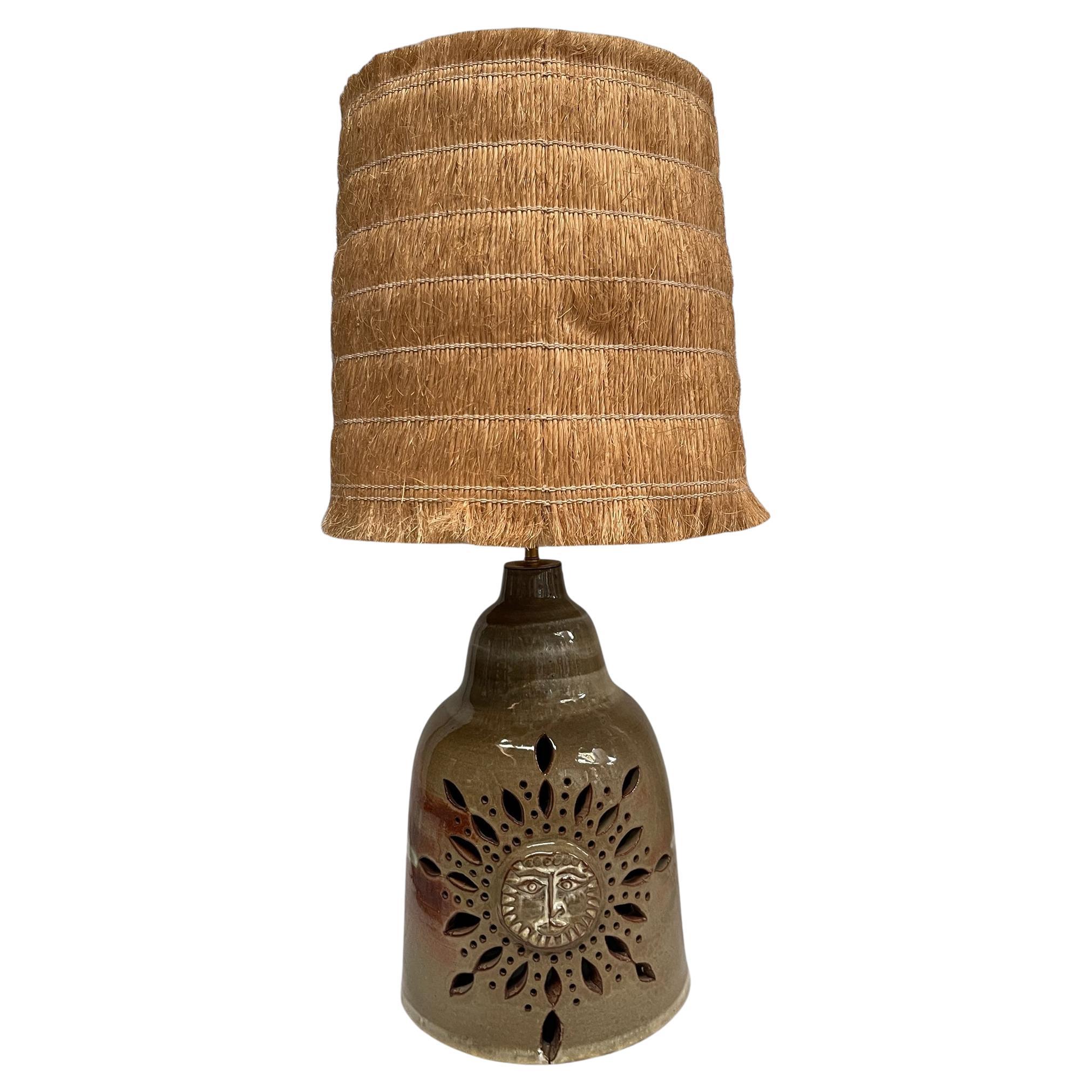 1970's Studio Pottery Keramiklampe von Vallauris