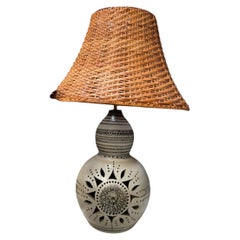 1970's Studio pottery ceramic lamp by Vallauris
