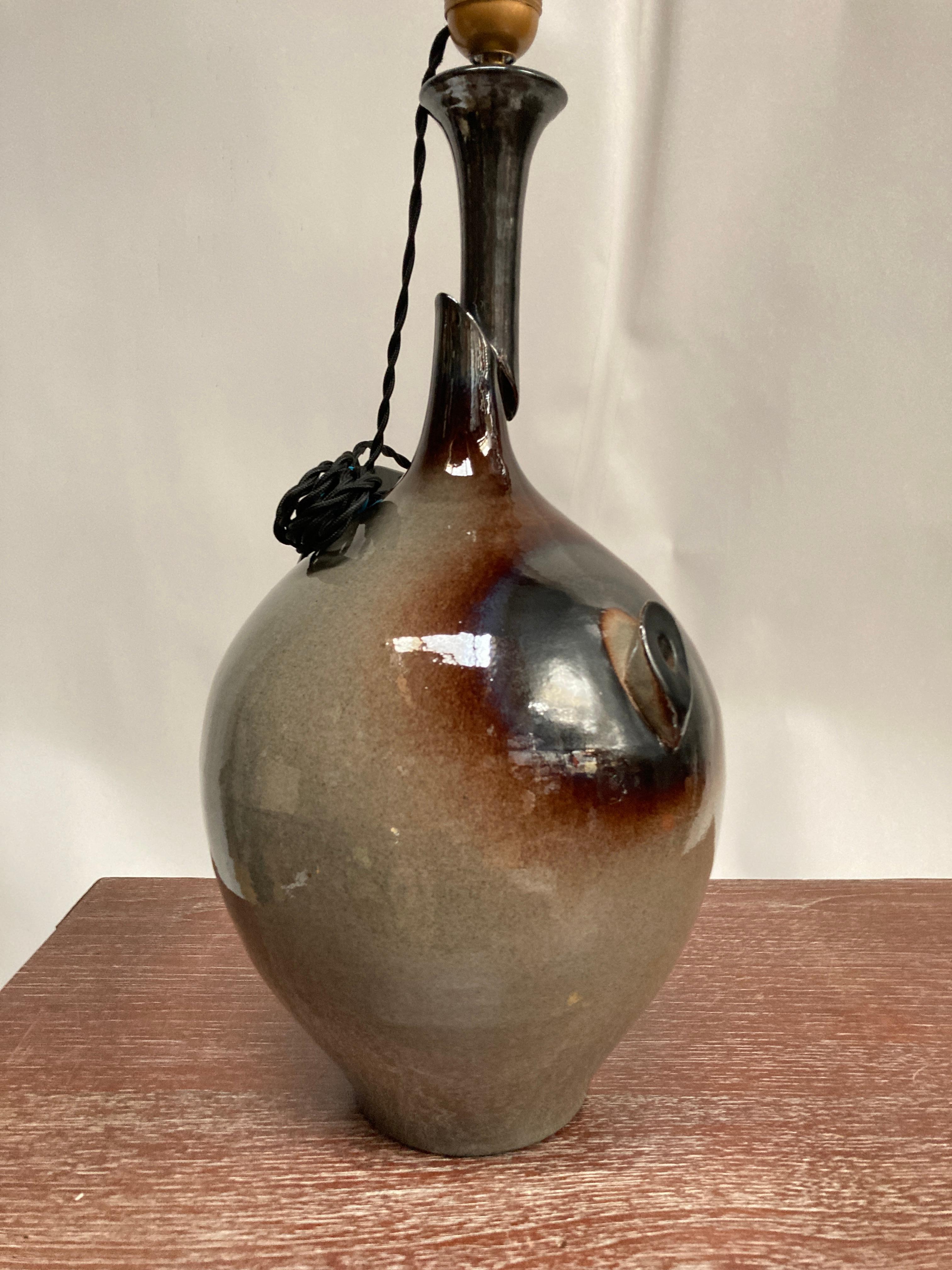 1970's Studio pottery ceramic lamp  For Sale 4