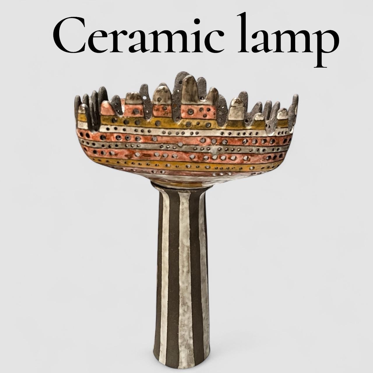 1970's Studio pottery ceramic lamp For Sale 8