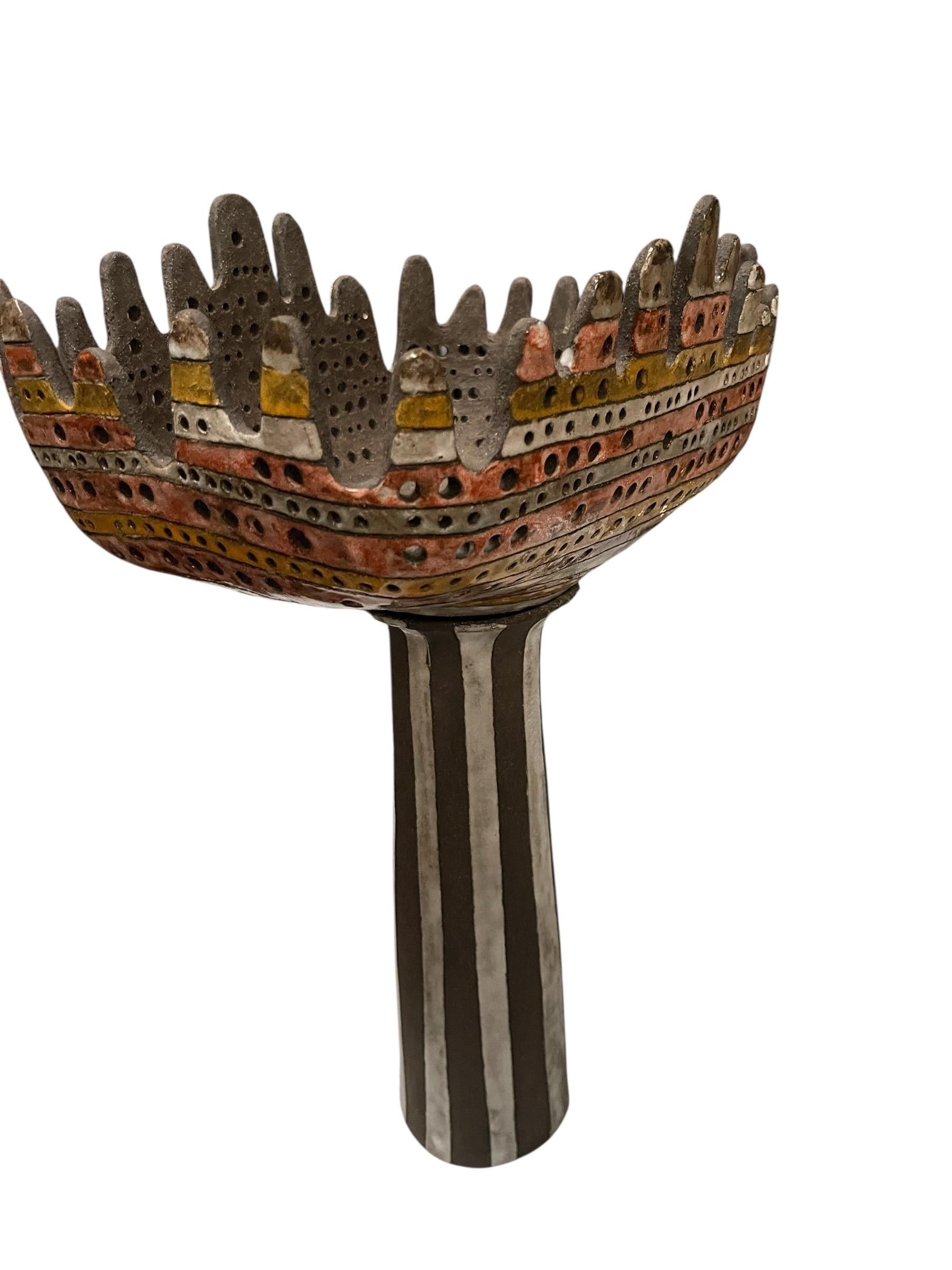 1970's Studio pottery ceramic lamp In Good Condition For Sale In Bois-Colombes, FR