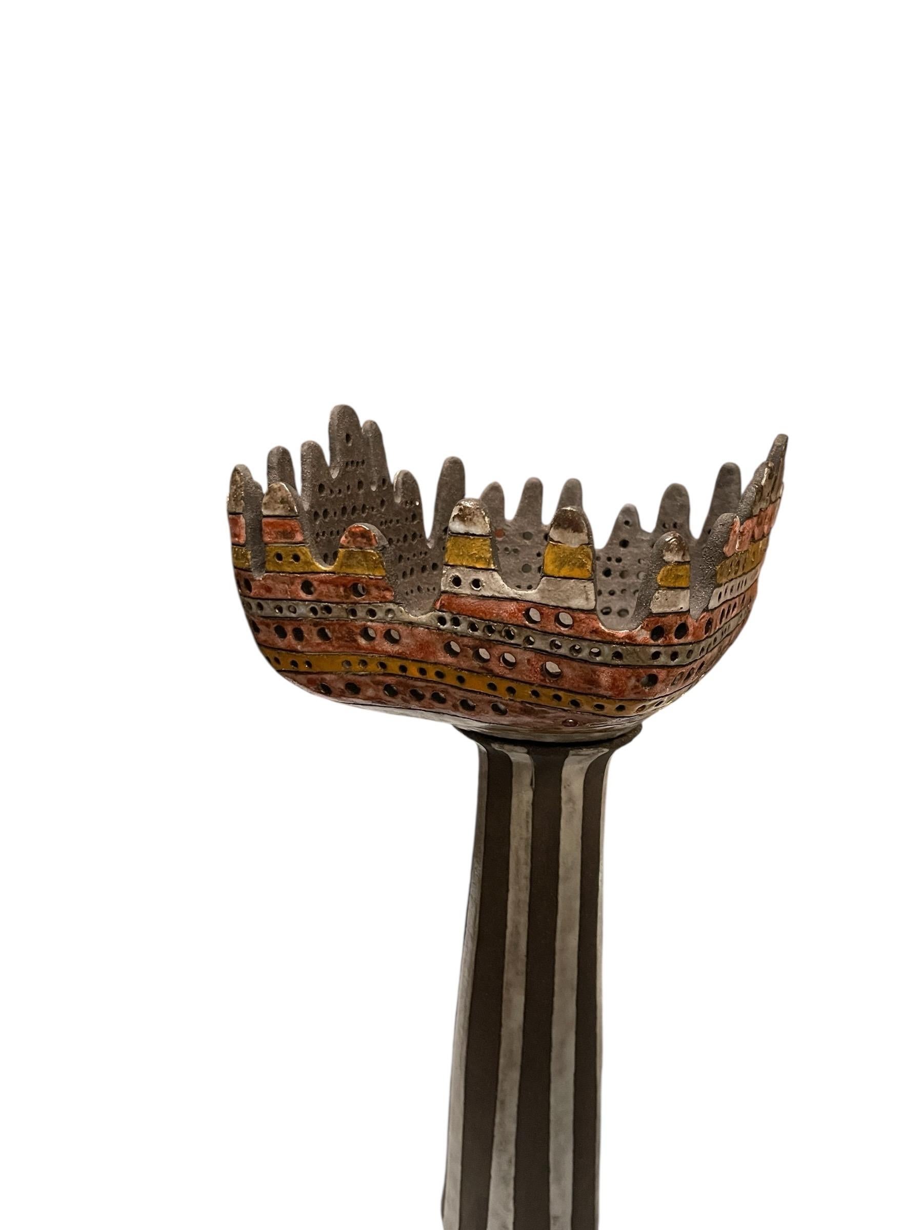 Late 20th Century 1970's Studio pottery ceramic lamp For Sale