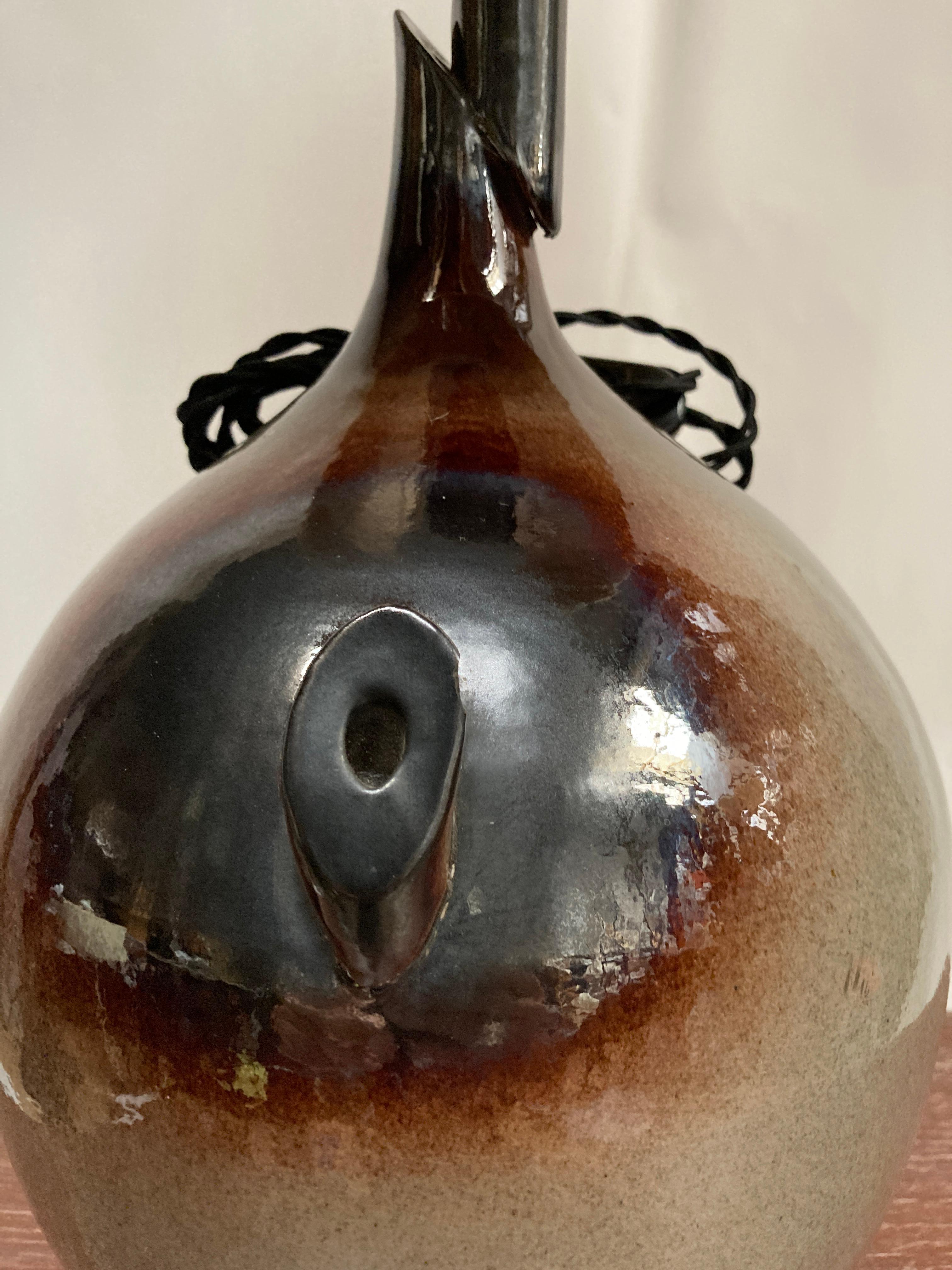 Lámpara de cerámica Studio Pottery de 1970 Cerámico en venta