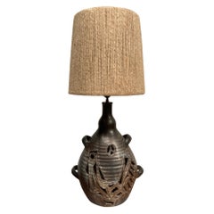 Lampe en céramique Studio de Dieulefit des années 1970, signée
