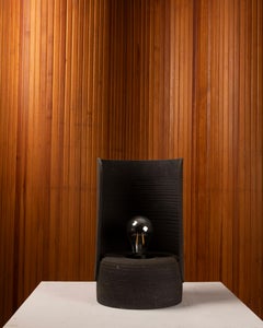 Lámpara de sobremesa de cerámica Studio Pottery de los años 70, forma escultural