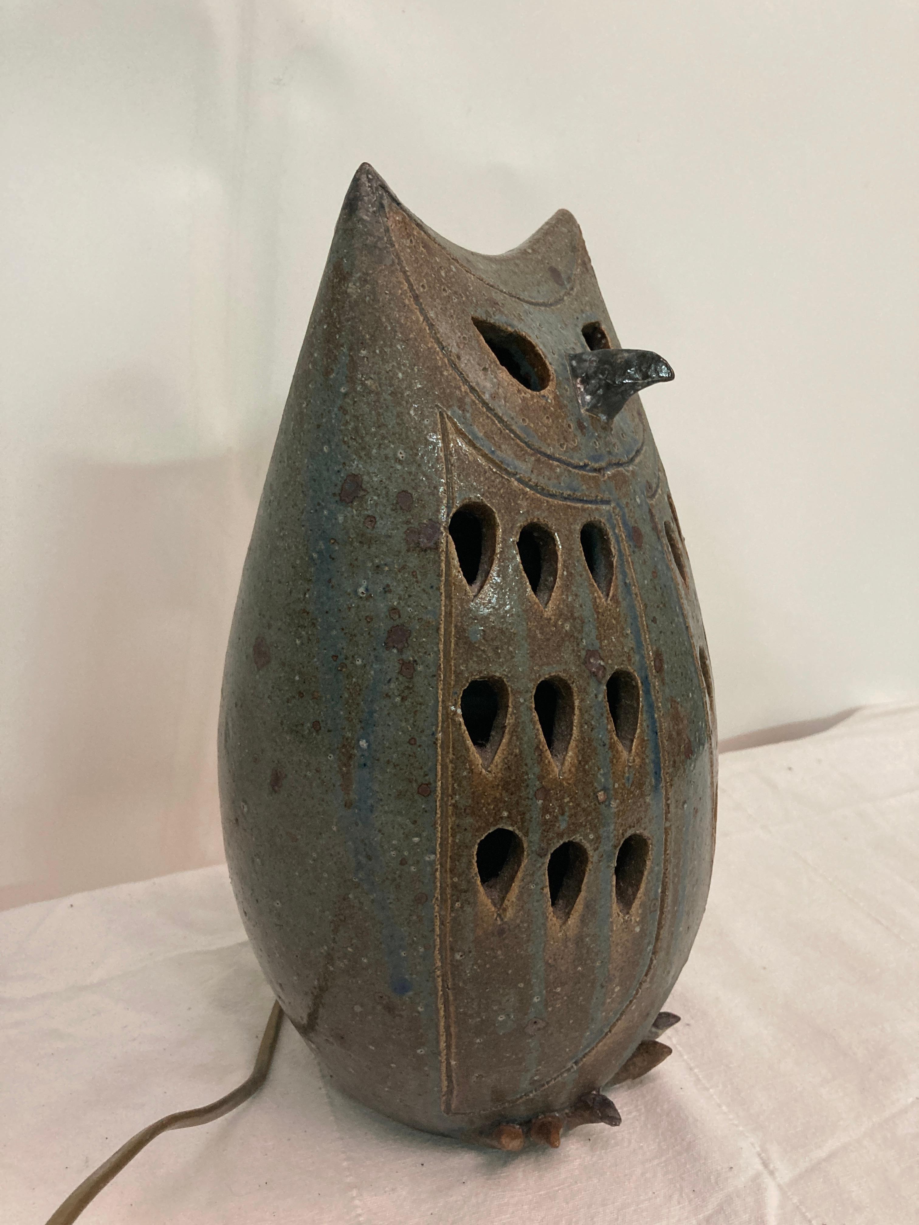 1970's Studio pottery lamp By Vallauris In Good Condition For Sale In Bois-Colombes, FR