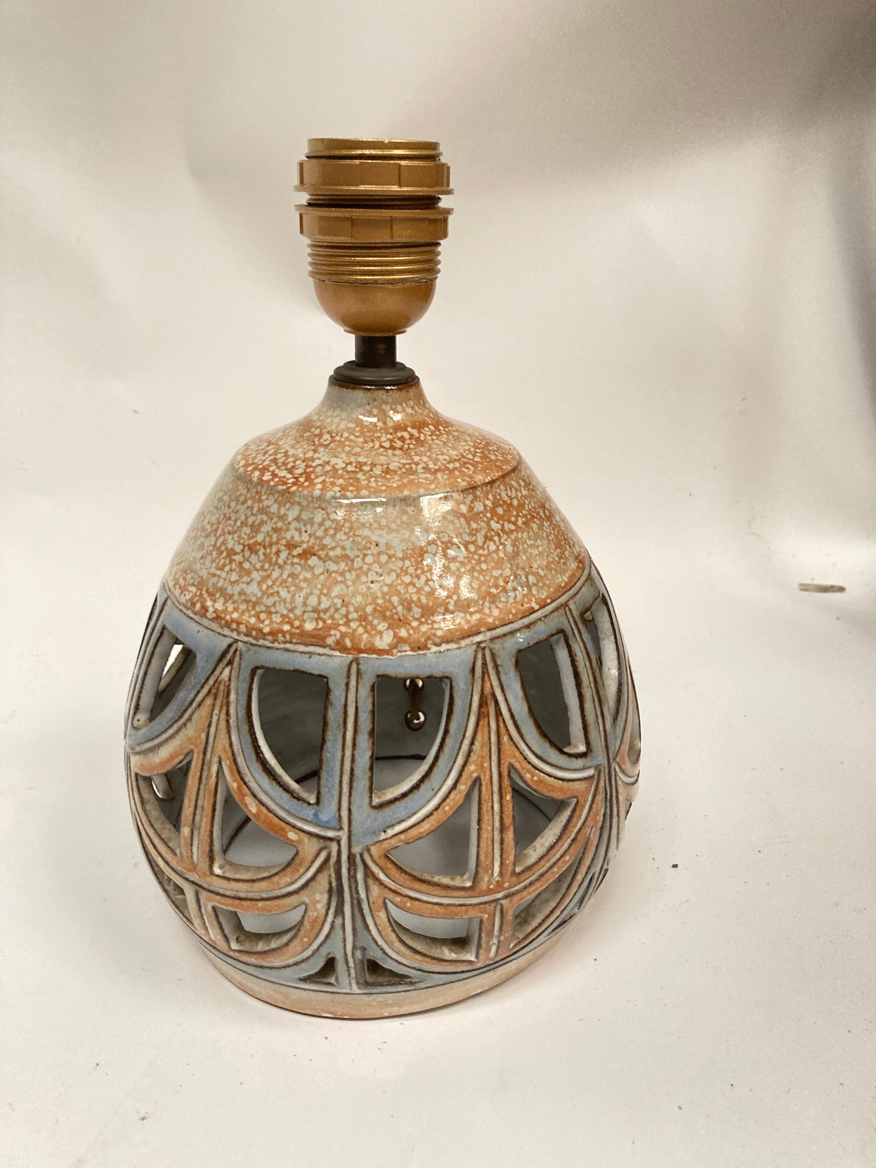 French 1970's Studio pottery lamp from Vallauris  For Sale