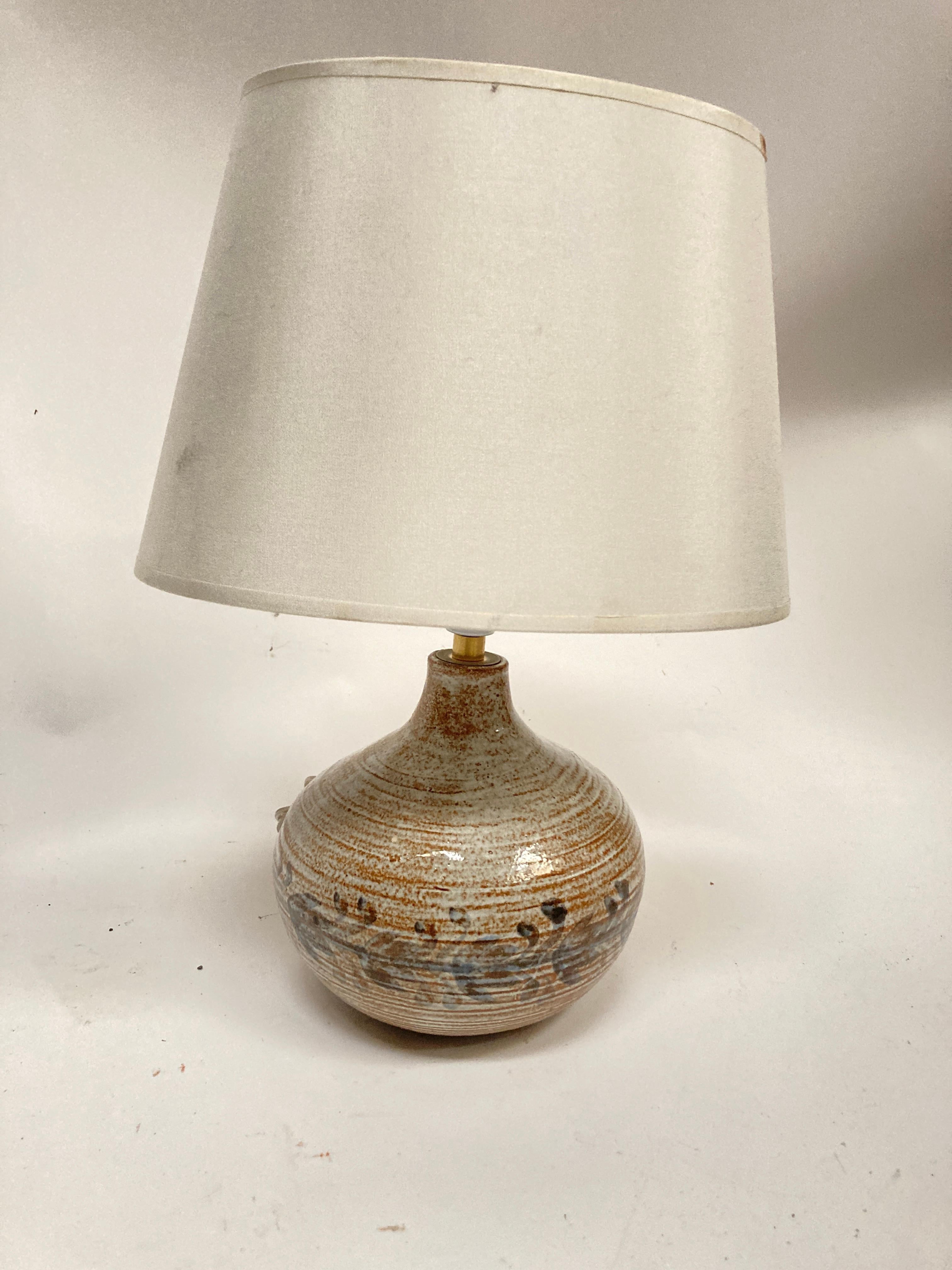 French 1970's Studio pottery lamp from Vallauris  For Sale