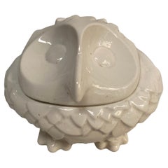 Caja de cerámica "búho" de Studio Pottery de los años 70