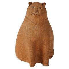 Boxe " chat " en terre cuite de Studio Pottery des années 1970