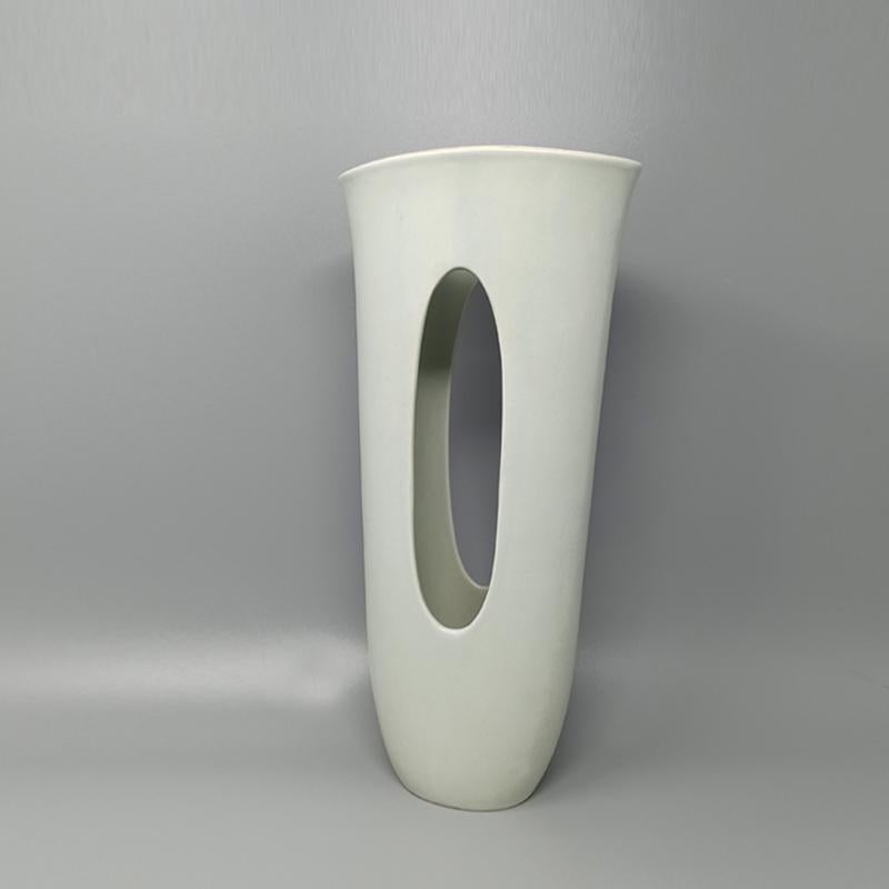 Italian 1970s Stunning Aqua Green Ceramic Vase, Made in Italy For Sale