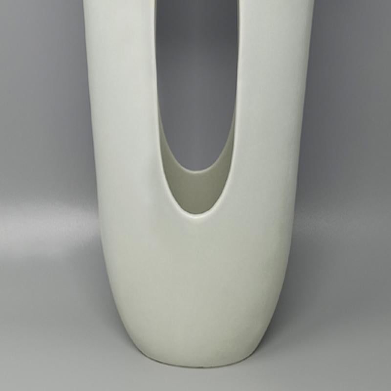 1970s Stunning Aqua Green Ceramic Vase, Made in Italy In Excellent Condition For Sale In Milano, IT