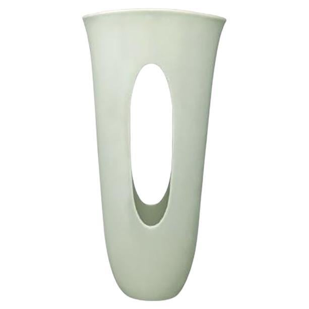 Superbe vase en céramique vert turquoise des années 1970, fabriqué en Italie