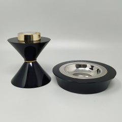 1970s Black Lucite and Metal Smoking Set by Pierre Cardin, France