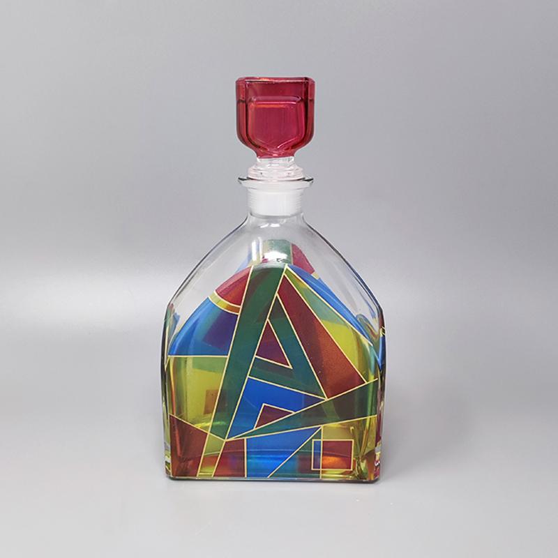 Italian 1970s Stunning Decanter or Decorative Bottle by Luigi Bormioli For Sale