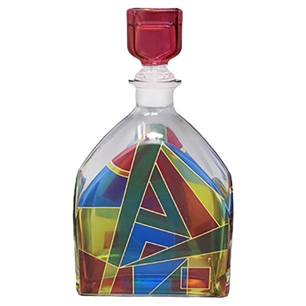 1970s Stunning Decanter or Decorative Bottle by Luigi Bormioli For Sale