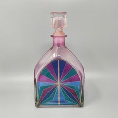 1970s Stunning Decanter or Decorative Bottle by Luigi Bormioli. Made in Italy