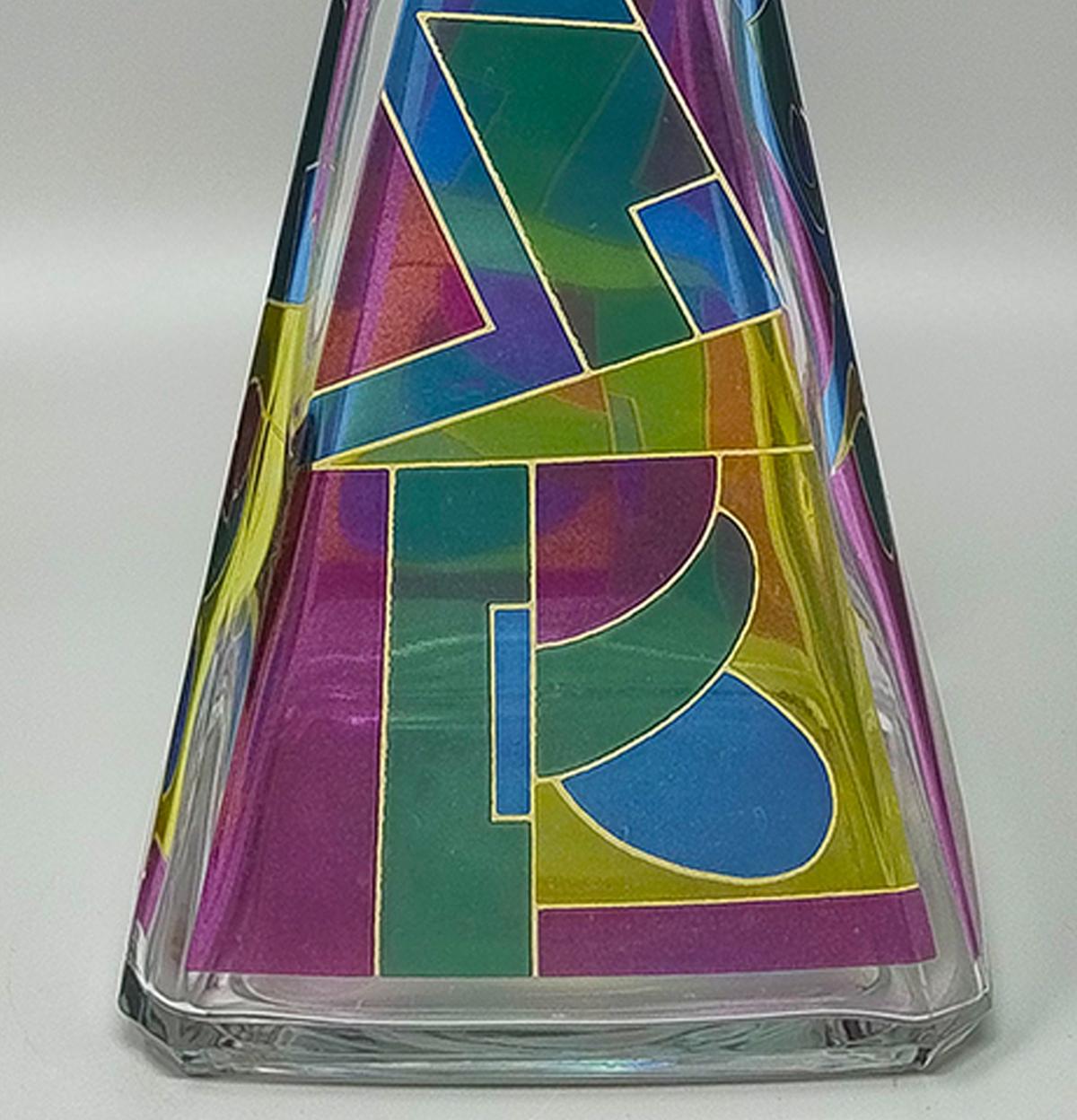 Fin du 20e siècle Superbe carafe ou bouteille décorative des années 1970 par Luigi Bormioli. Fabriqué en Italie en vente