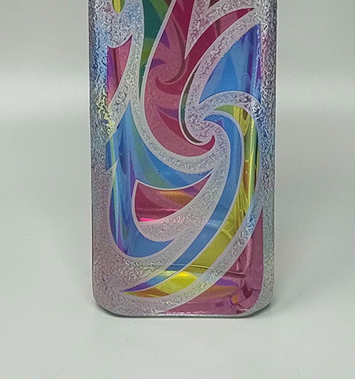 Impresionante decantador o botella decorativa de los años 70, obra de Luigi Bormioli. Fabricado en Italia finales del siglo XX en venta