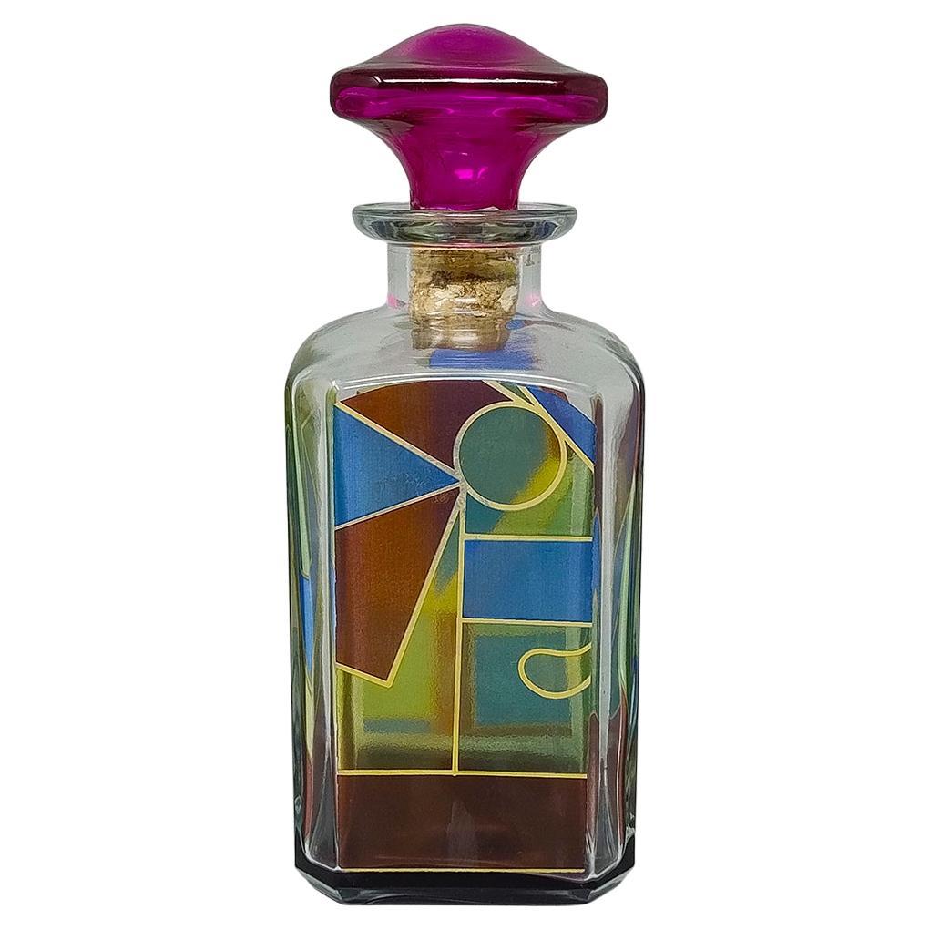 Decanter o bottiglia decorativa degli anni 
70 di Luigi Bormioli. Prodotto in Italia