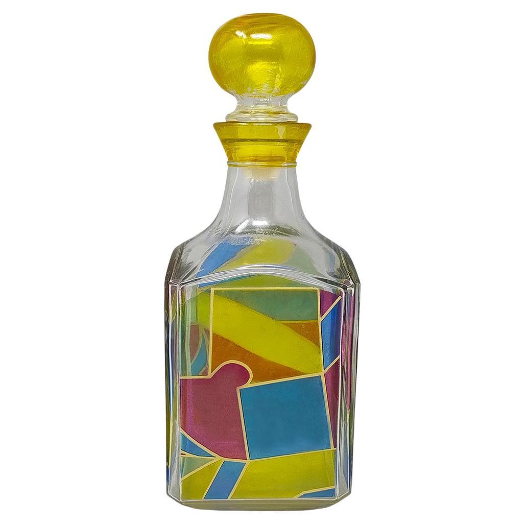 Decanter o bottiglia decorativa degli anni '70 di Luigi Bormioli. Prodotto in Italia