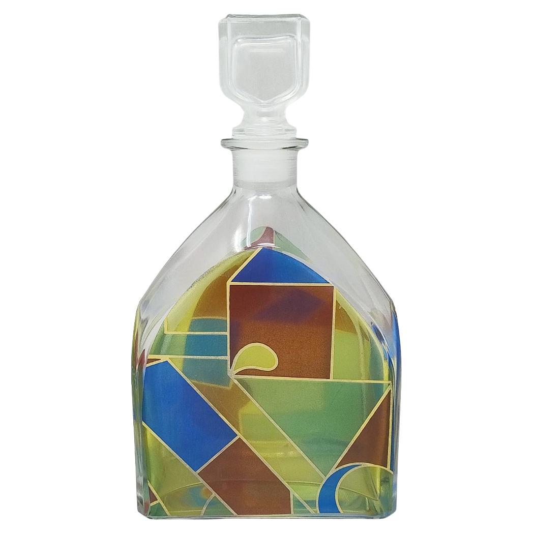 1970s Stunning Decanter or Decorative Bottle by Luigi Bormioli. Made in Italy For Sale