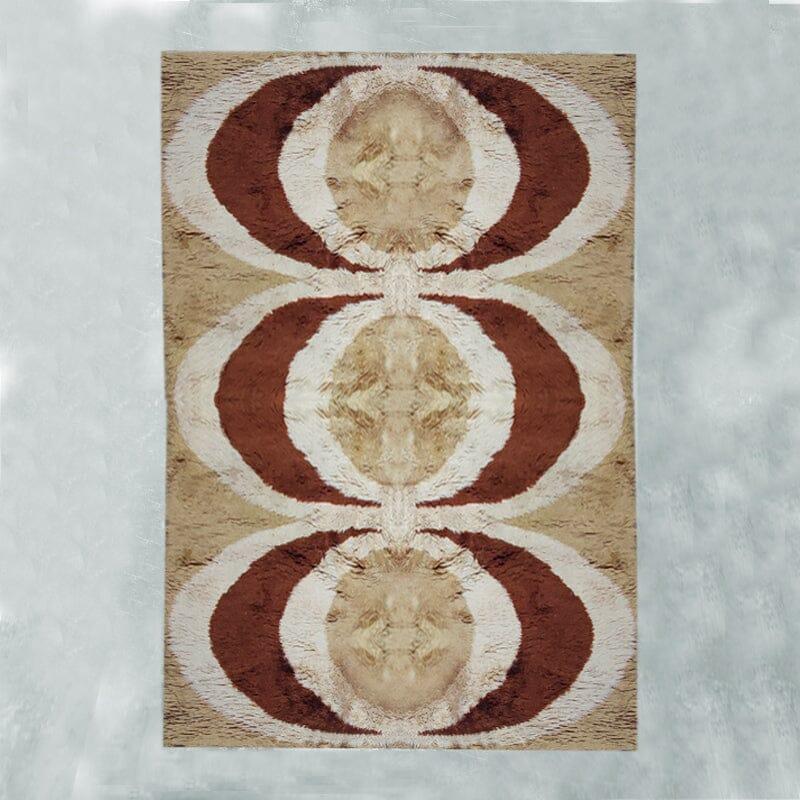 Mid-Century Modern 1970s Stunning Geometric Space Age Rug in Wool, Made in Italy
