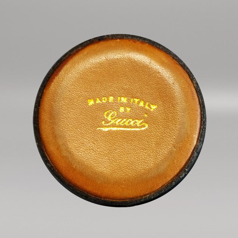 Italiano 1970 Stupenda borraccia thermos Gucci in tela marrone con monogramma, Made i