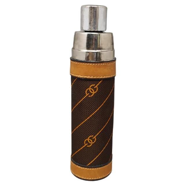 1970s Stunning Gucci Brown Monogram Canvas Thermos Vacuum Flask, Made i
