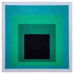 1970s Stunning Josef Albers "Homage to The Square" Lithograph by Guggenheim.