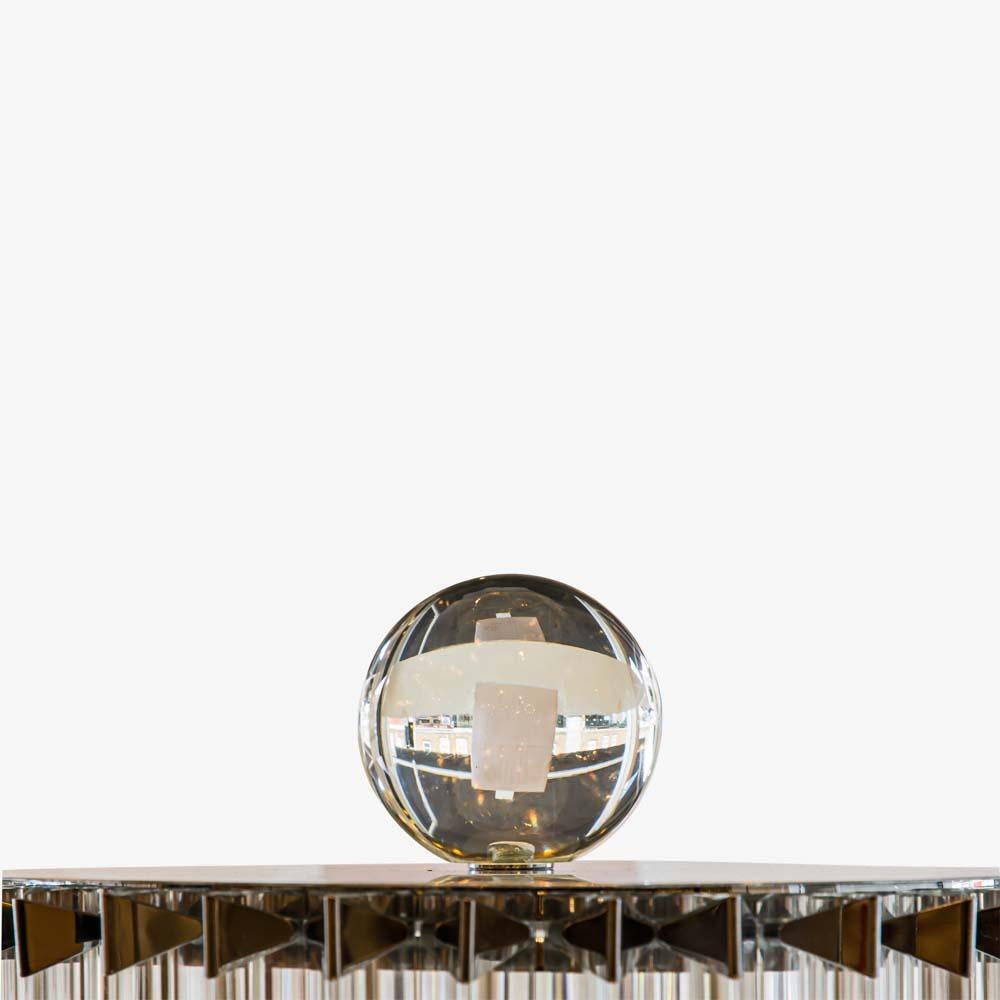 Italiano 1970 Stupenda lampada da terra in vetro trasparente soffiato di Murano a forma di colonna, italiana in vendita