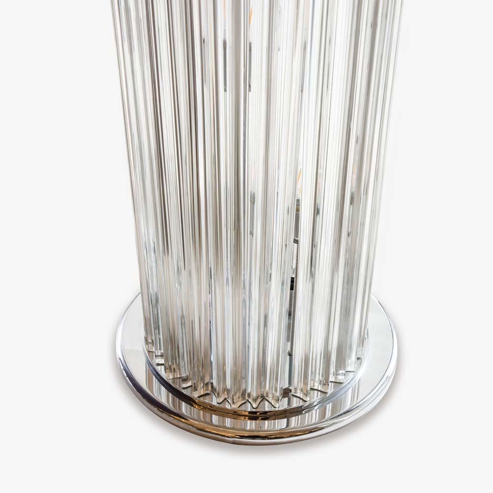 1970 Stupenda lampada da terra in vetro trasparente soffiato di Murano a forma di colonna, italiana In condizioni buone in vendita a London, GB