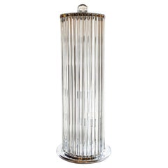 Atemberaubende Murano-Stehlampe in Säulenform aus mundgeblasenem Klarglas, Italien, 1970er Jahre