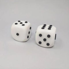 1970s Stunning Pair of Big Italian Marble Dices, Made in Italy