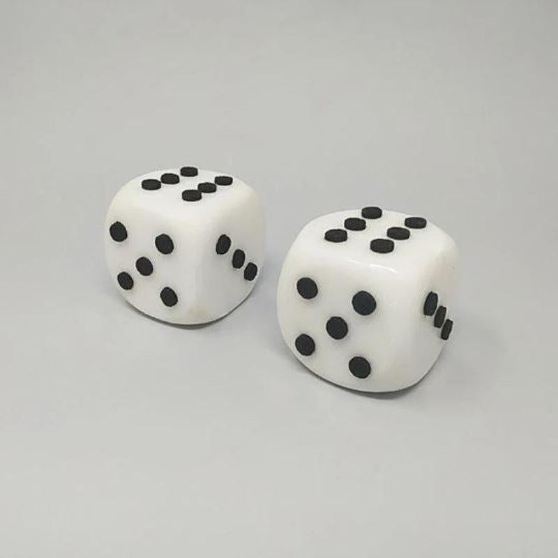 Mid-Century Modern 1970s Stunning Pair of Big Italian Marble Dices, Made in Italy For Sale