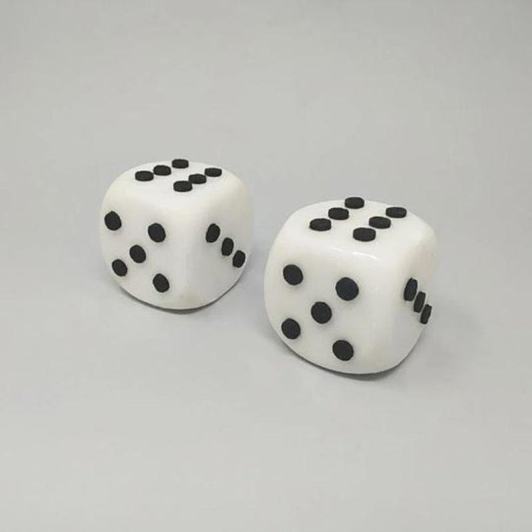1970s Stunning Pair of Big Italian Marble Dices, Made in Italy For Sale