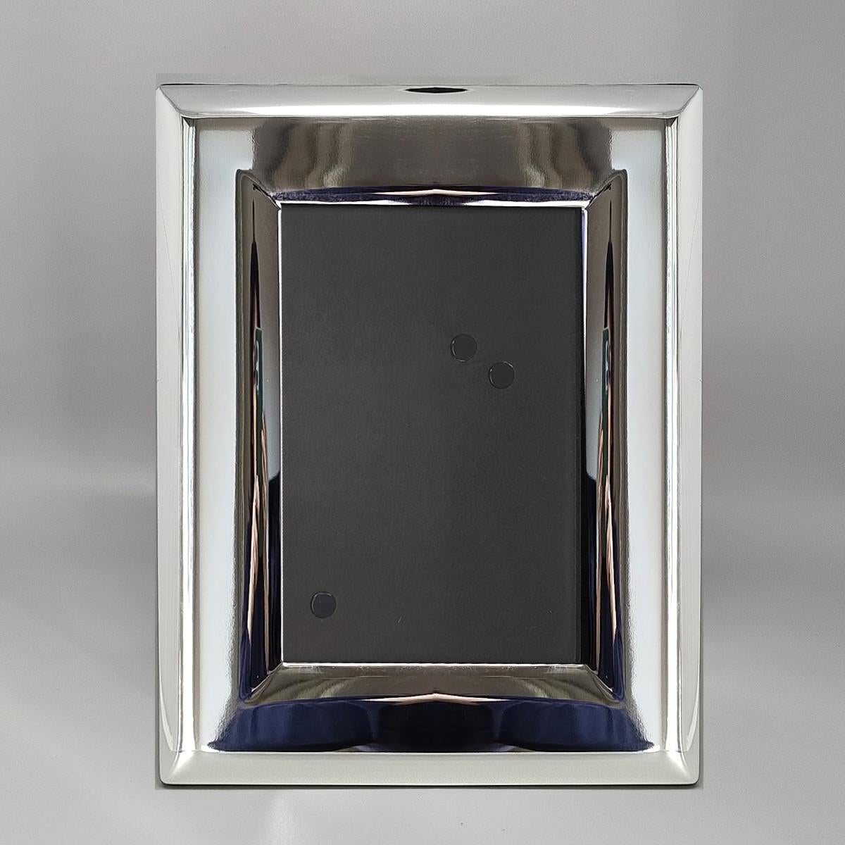 Impresionante marco de fotos de los años 70 chapado en plata con cristal. Fabricado en Italia Italiano en venta