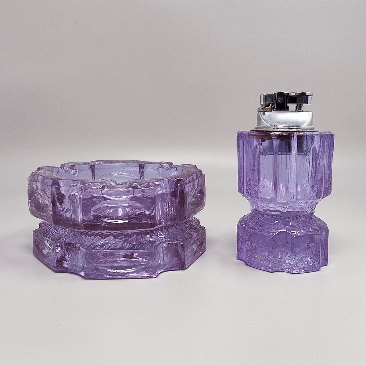 Impresionante juego de fumar morado de los años 70, de Antonio Imperatore, en cristal de Murano. Moderno de mediados de siglo en venta