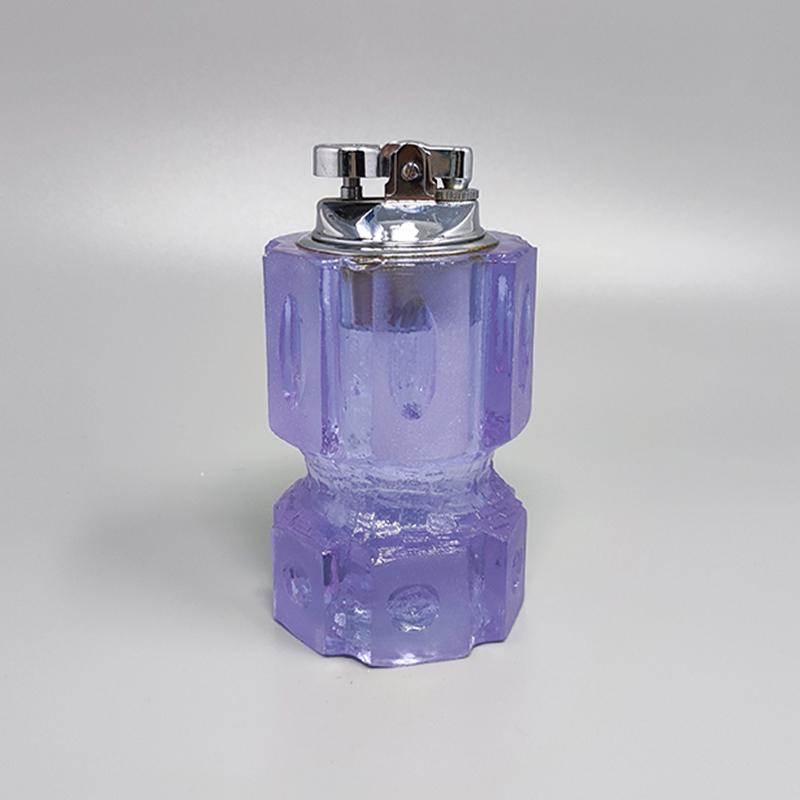 Mid-Century Modern 1970s Stunning Purple Smoking Set By Antonio Imperatore in Murano Glass.  For Sale