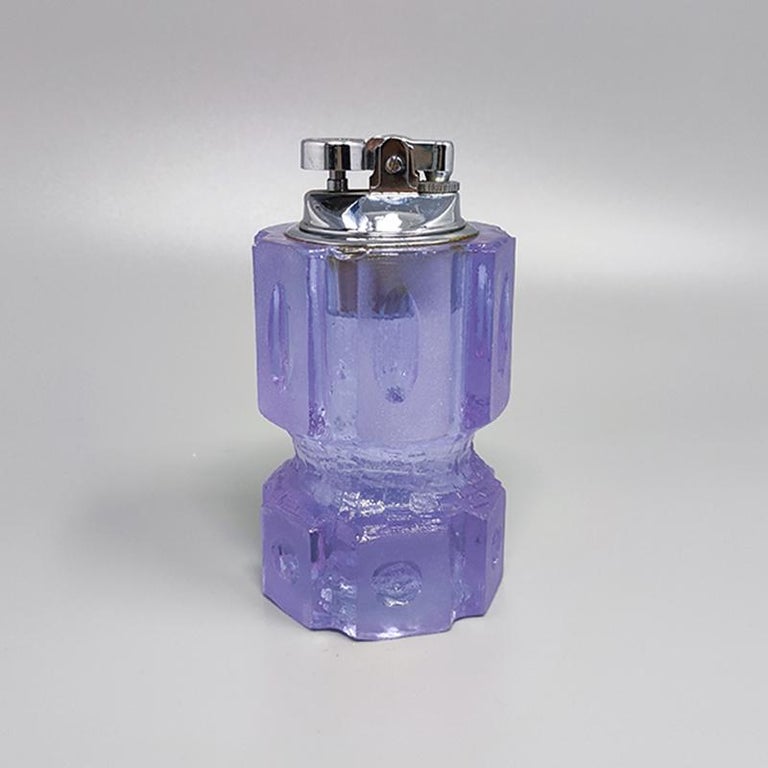 Italian 1970s Stunning Purple Smoking Set By Antonio Imperatore in Murano Glass.  For Sale