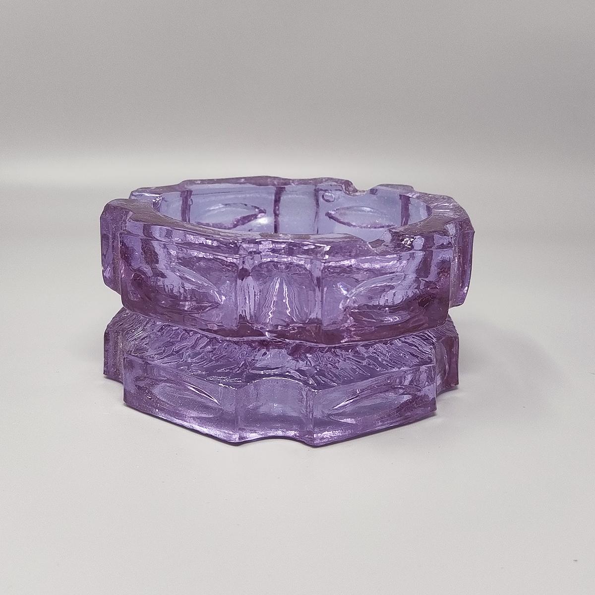 Impresionante juego de fumar morado de los años 70, de Antonio Imperatore, en cristal de Murano. finales del siglo XX en venta