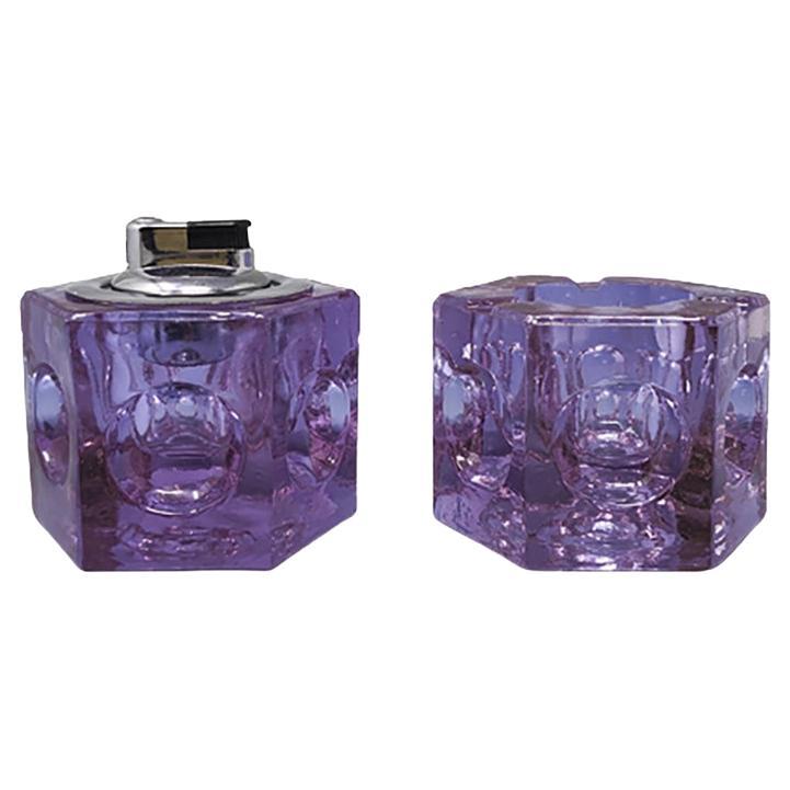 1970s Stunning Purple Smoking Set By Antonio Imperatore in Murano Glass For Sale