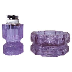 1970s Stunning Purple Smoking Set By Antonio Imperatore in Murano Glass.