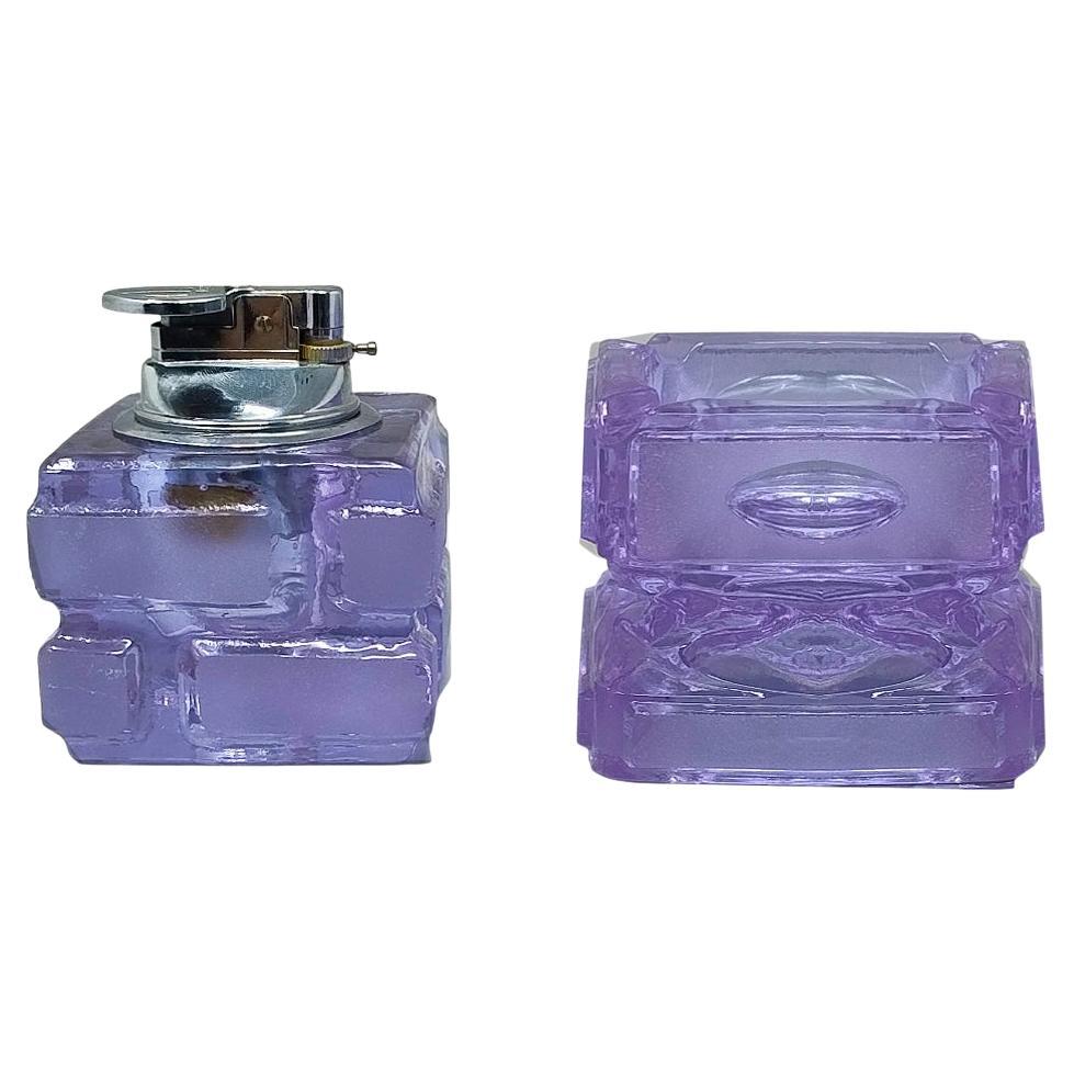 1970s Stunning Purple Smoking Set By Antonio Imperatore in Murano Glass. For Sale