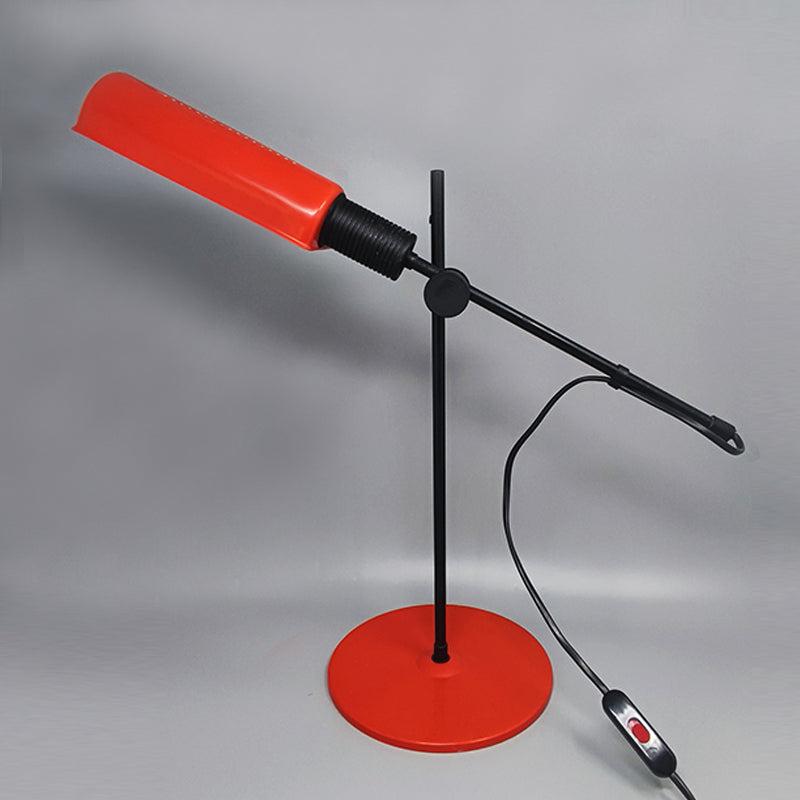 Mid-Century Modern 1970s Stunning Red Table Lamp by Veneta Lumi, Made in Italy For Sale