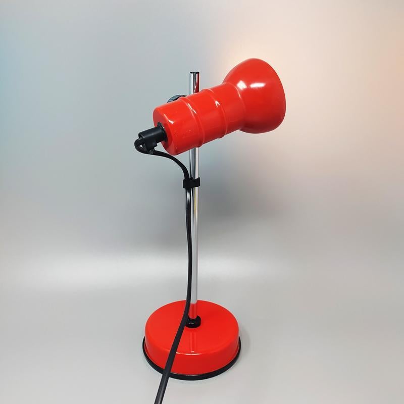 Italian 1970s Stunning Red Table Lamp by Veneta Lumi, Made in Italy For Sale