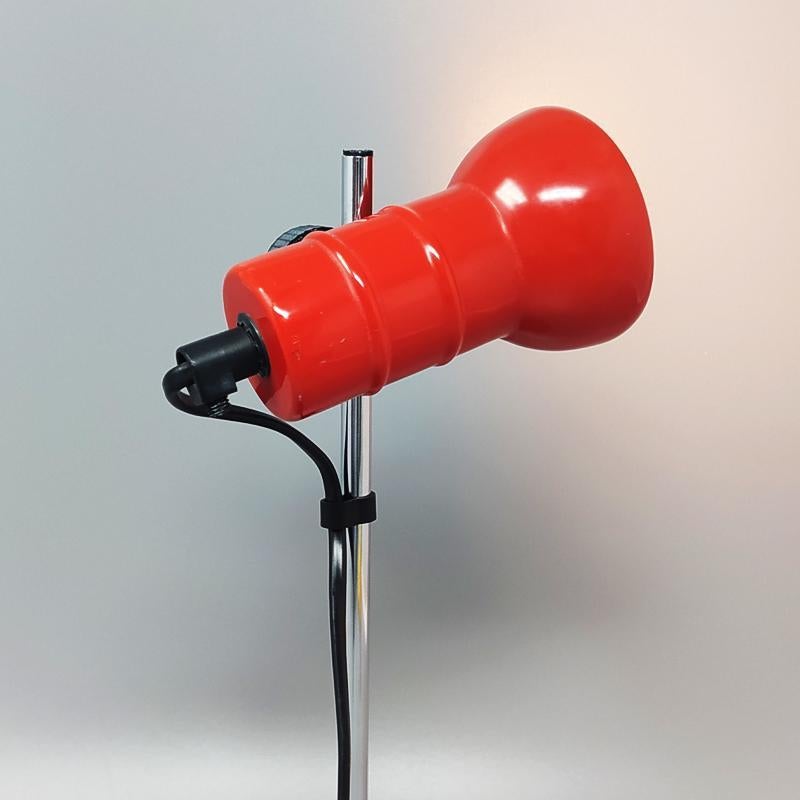 Late 20th Century 1970s Stunning Red Table Lamp by Veneta Lumi, Made in Italy For Sale